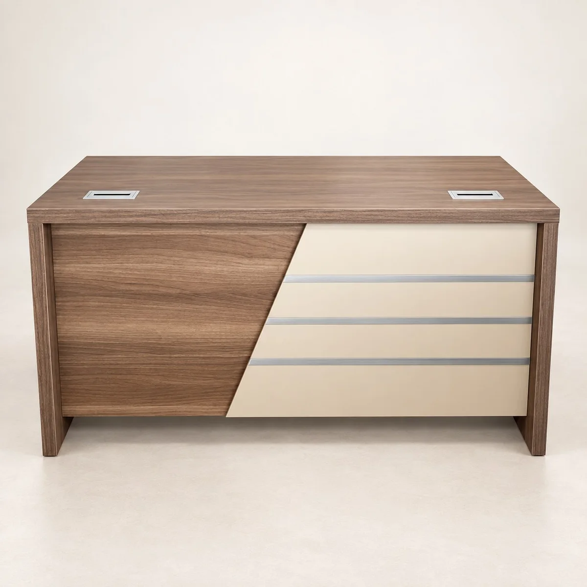 1.4m Executive Desk with Side Table and Pedestal