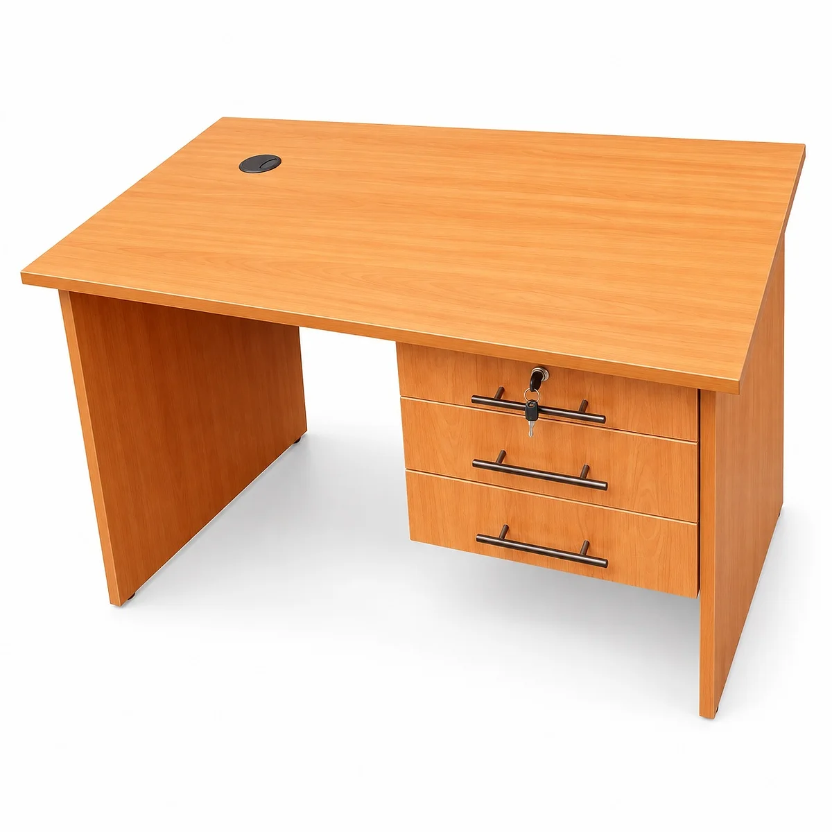 1m Office Desk with 3 Fixed Drawers