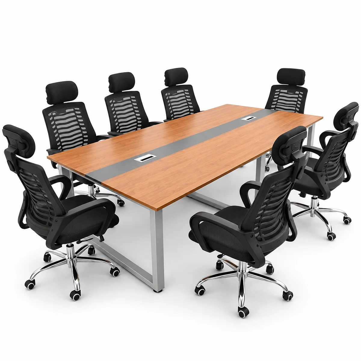 2.4m Boardroom Table with Metallic Legs