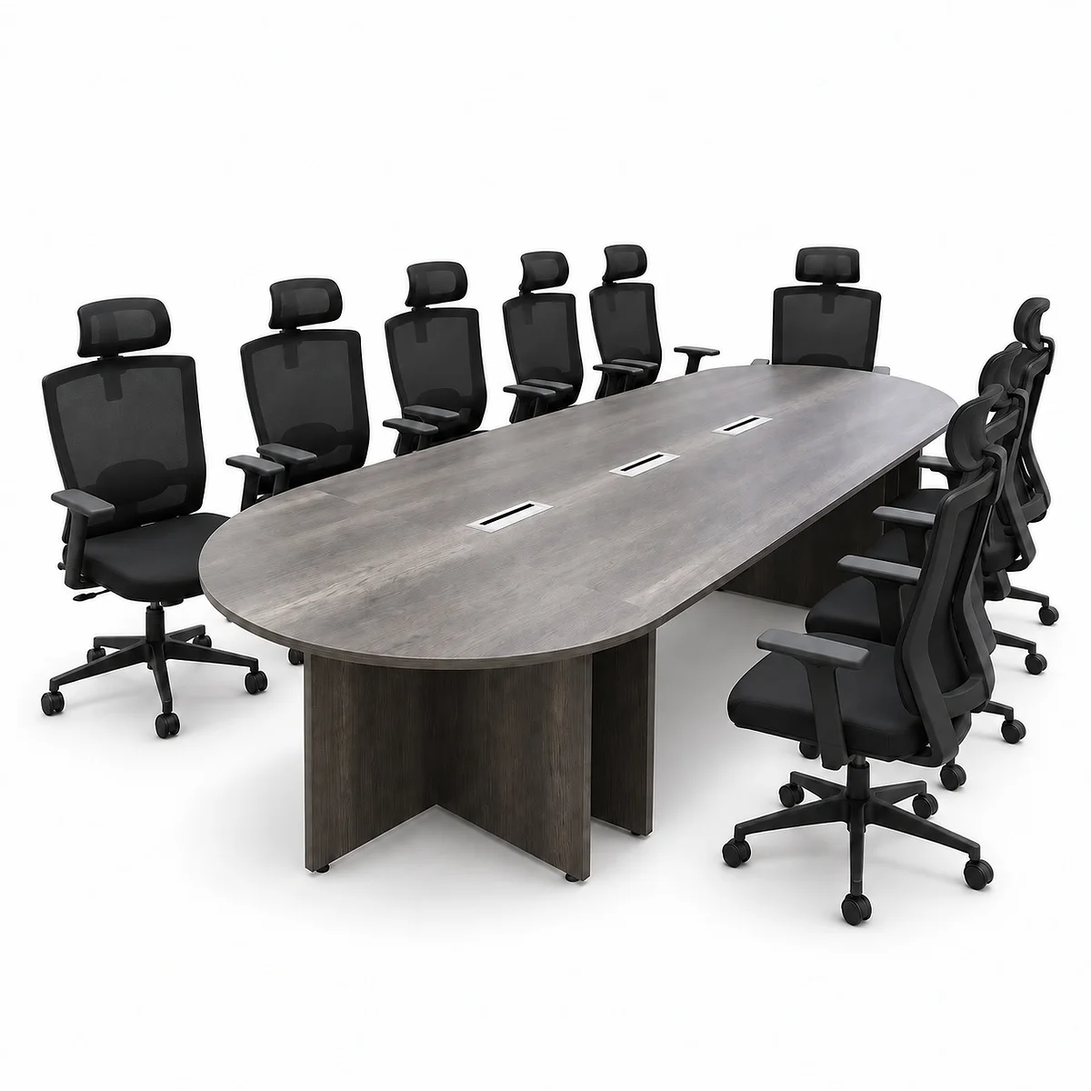 2.4m Boardroom Table with Rounded Ends