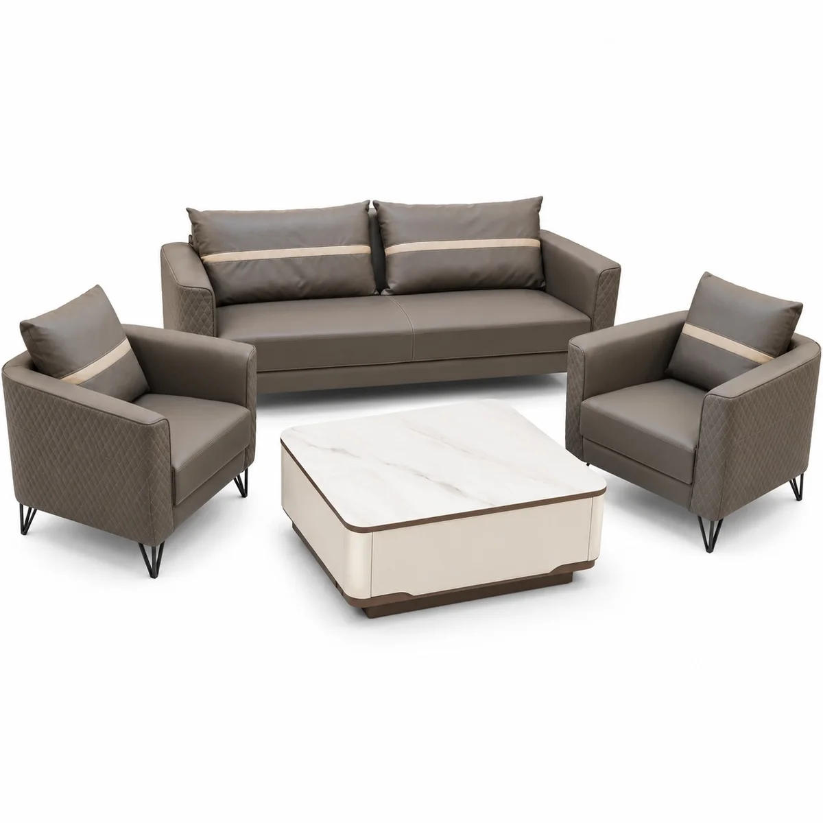 5-Seater Brown Sofa Set OS-1002