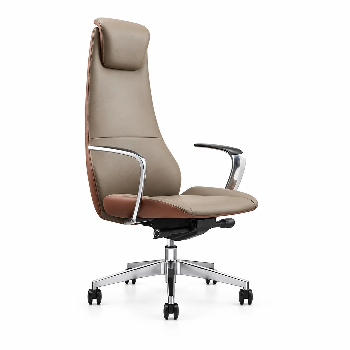 Caleb-H Leather Executive Chair With Suspended Arms