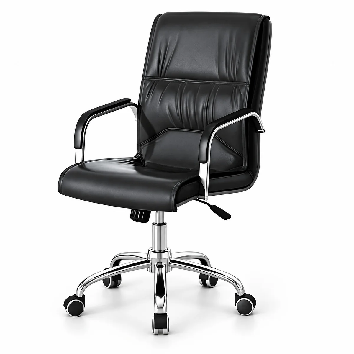 Leather Swivel Chair Black