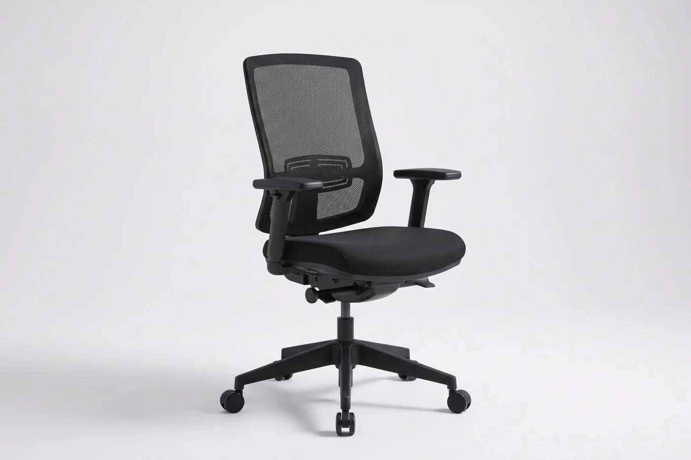 A mesh task chair, photographed for the buying guide