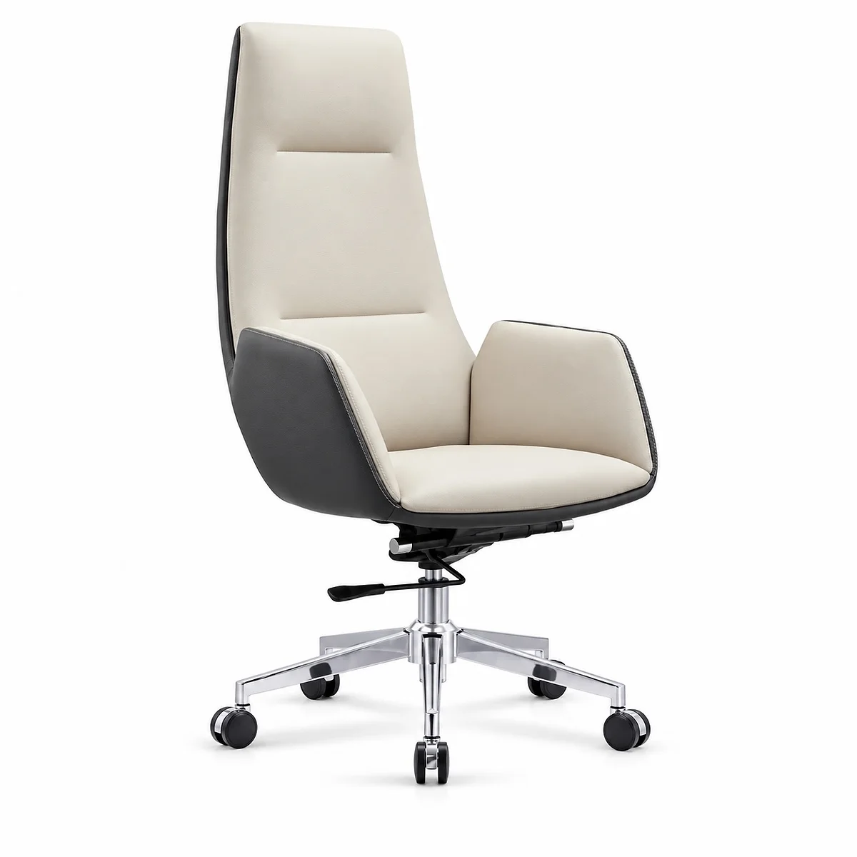 White Swivel Leather Executive PU A9067